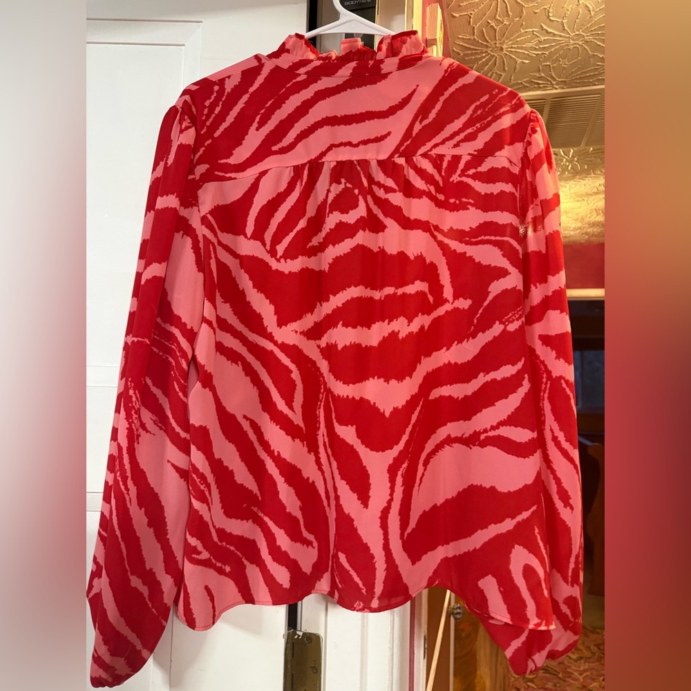 INC International Concepts Red Animal Print Blouse - Picture 7 of 7